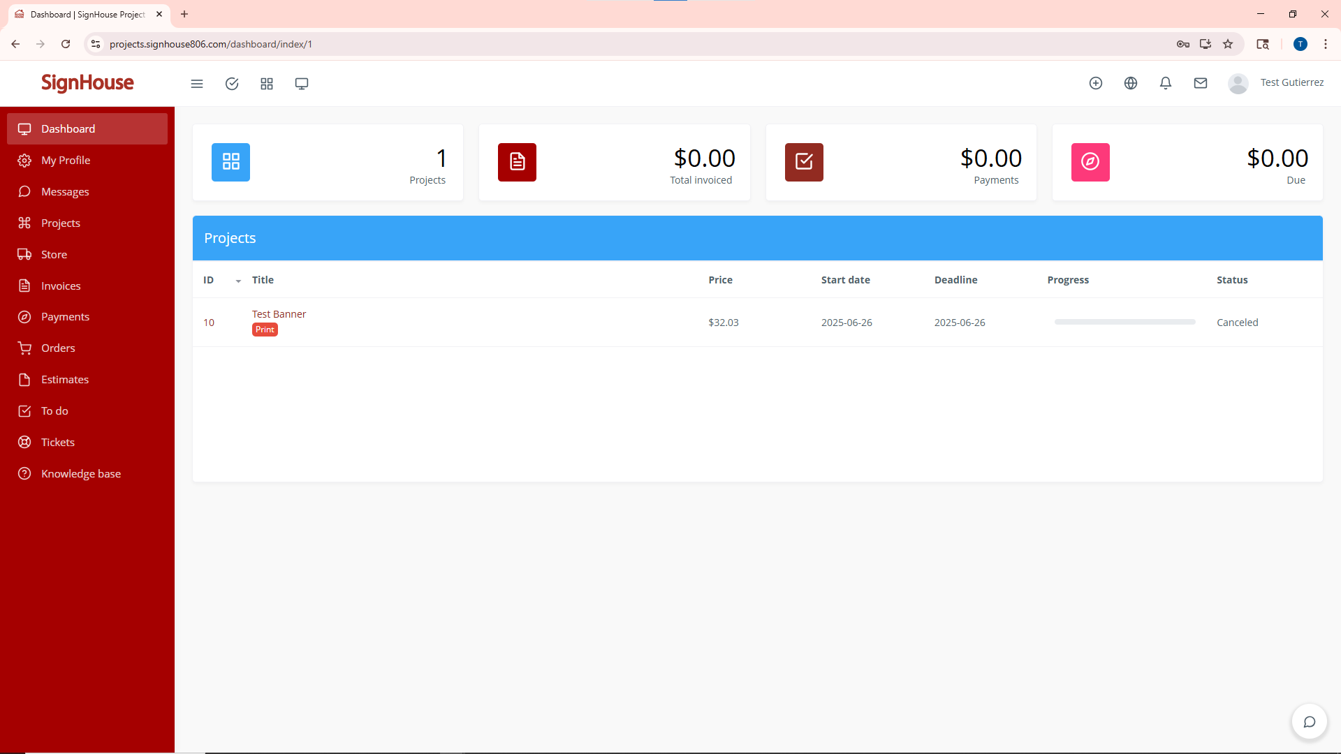 SignHouse Dashboard Preview